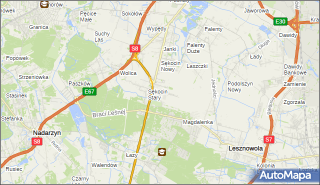 mapa Słomin gmina Raszyn, Słomin gmina Raszyn na mapie Targeo