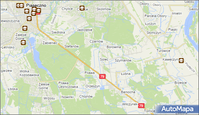 mapa Solec gmina Góra Kalwaria, Solec gmina Góra Kalwaria na mapie Targeo