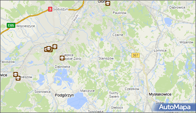 mapa Staniszów, Staniszów na mapie Targeo