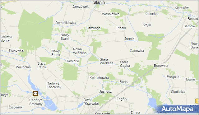 mapa Stara Wróblina, Stara Wróblina na mapie Targeo