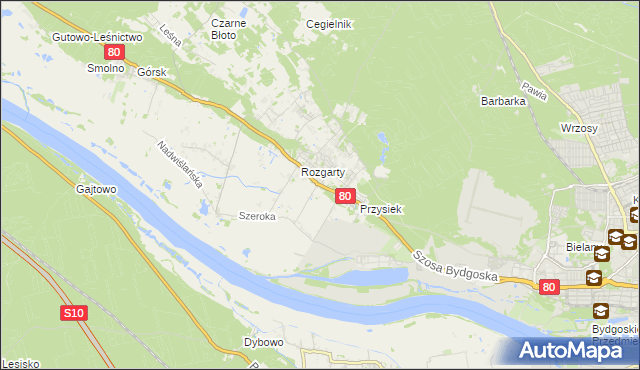 mapa Stary Toruń, Stary Toruń na mapie Targeo