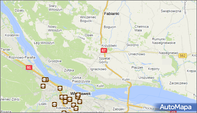 mapa Szpetal Górny, Szpetal Górny na mapie Targeo