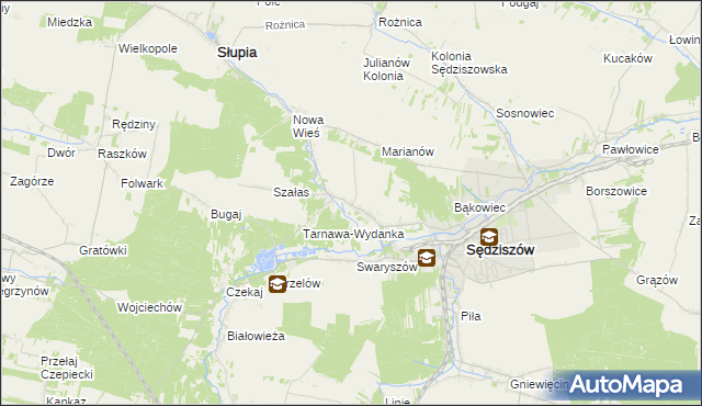 mapa Tarnawa gmina Sędziszów, Tarnawa gmina Sędziszów na mapie Targeo