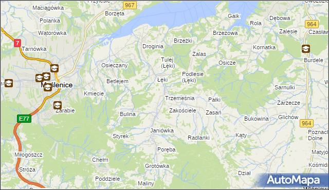 mapa Trzemeśnia, Trzemeśnia na mapie Targeo