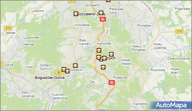 mapa Wałbrzycha, Wałbrzych na mapie Targeo