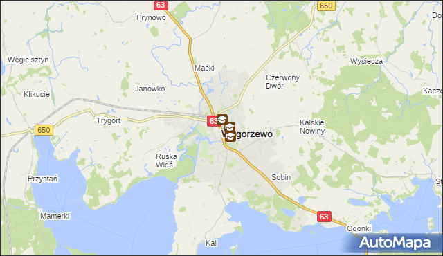 mapa Węgorzewo, Węgorzewo na mapie Targeo