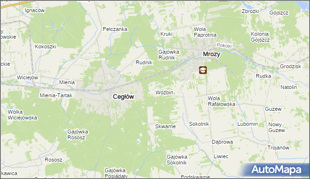 mapa Woźbin, Woźbin na mapie Targeo