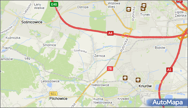 mapa Żernica, Żernica na mapie Targeo