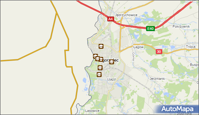 mapa Zgorzelec, Zgorzelec na mapie Targeo
