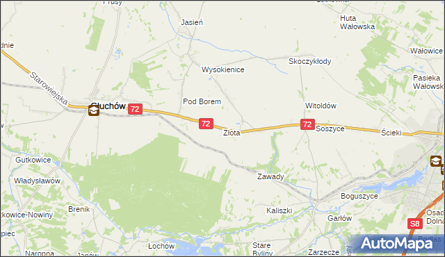 mapa Złota gmina Głuchów, Złota gmina Głuchów na mapie Targeo