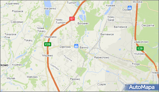 mapa Banino, Banino na mapie Targeo