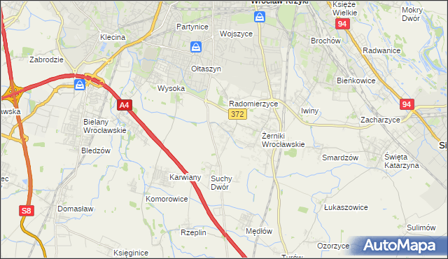 mapa Biestrzyków, Biestrzyków na mapie Targeo