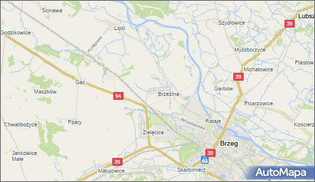 mapa Brzezina gmina Skarbimierz, Brzezina gmina Skarbimierz na mapie Targeo