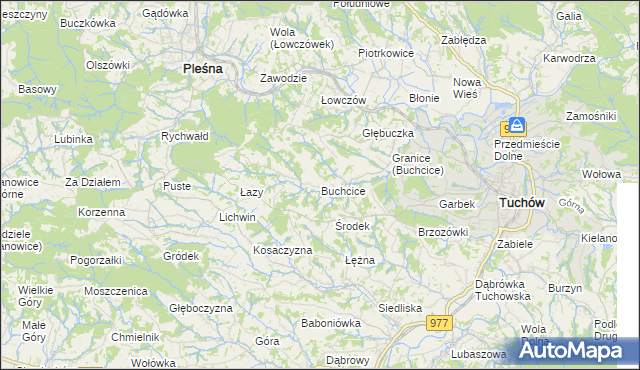 mapa Buchcice, Buchcice na mapie Targeo