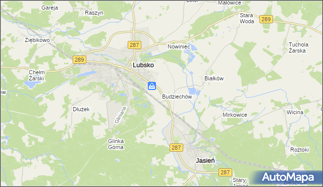 mapa Budziechów, Budziechów na mapie Targeo