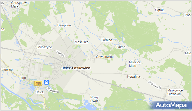 mapa Chwałowice gmina Jelcz-Laskowice, Chwałowice gmina Jelcz-Laskowice na mapie Targeo