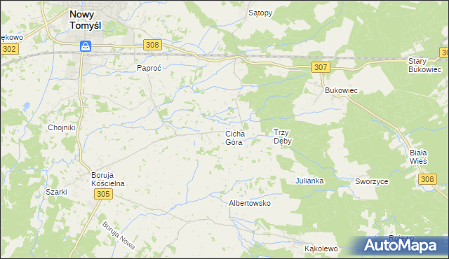 mapa Cicha Góra, Cicha Góra na mapie Targeo