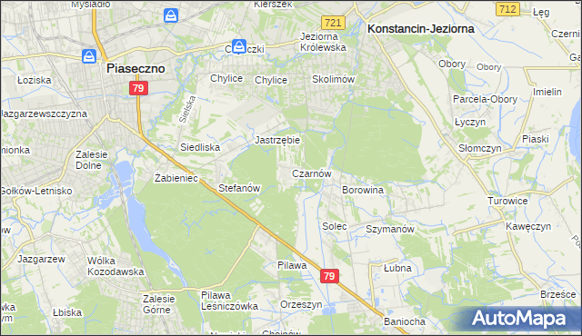 mapa Czarnów gmina Konstancin-Jeziorna, Czarnów gmina Konstancin-Jeziorna na mapie Targeo