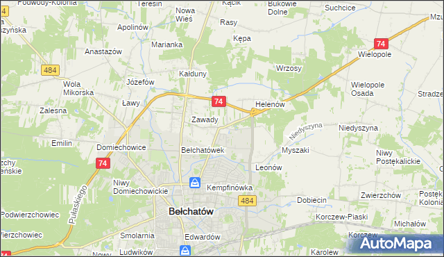 mapa Dobrzelów, Dobrzelów na mapie Targeo