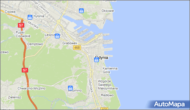 mapa Gdyni, Gdynia na mapie Targeo
