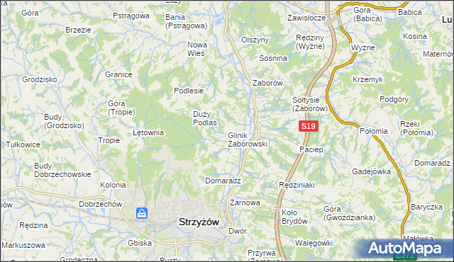 mapa Glinik Zaborowski, Glinik Zaborowski na mapie Targeo