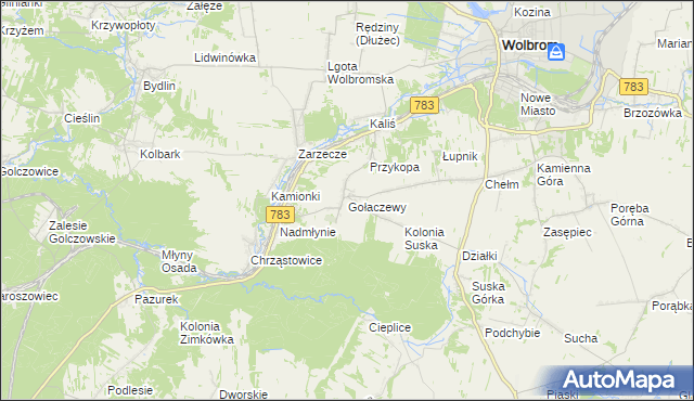 mapa Gołaczewy, Gołaczewy na mapie Targeo