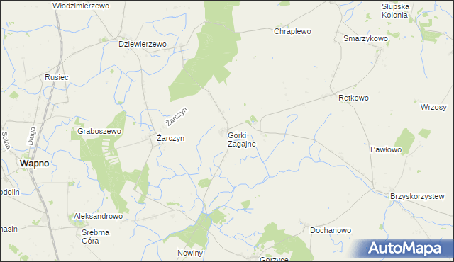 mapa Górki Zagajne, Górki Zagajne na mapie Targeo