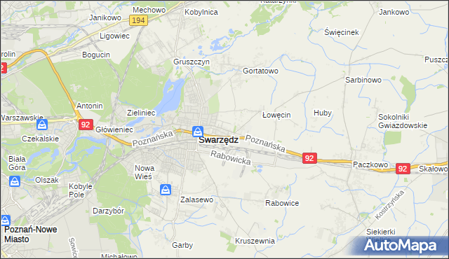 mapa Jasin gmina Swarzędz, Jasin gmina Swarzędz na mapie Targeo