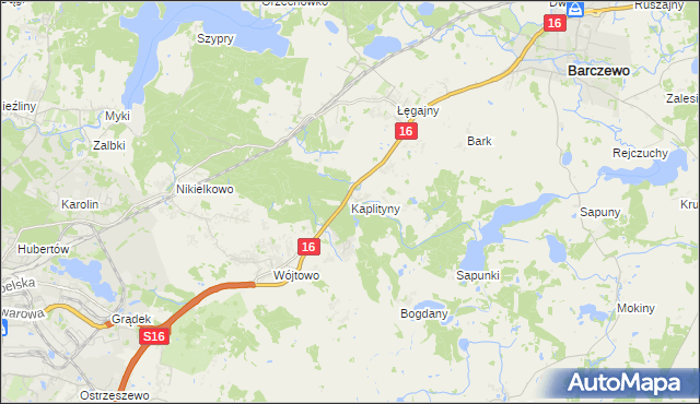 mapa Kaplityny, Kaplityny na mapie Targeo