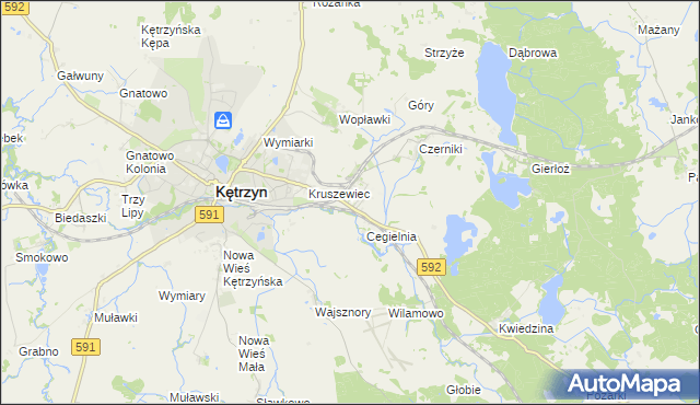 mapa Karolewo gmina Kętrzyn, Karolewo gmina Kętrzyn na mapie Targeo