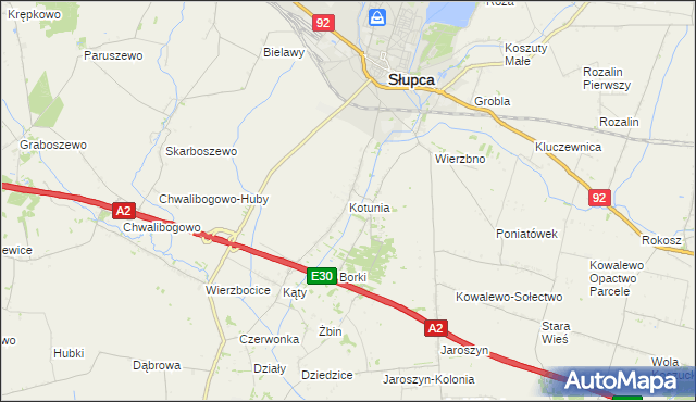 mapa Kotunia, Kotunia na mapie Targeo