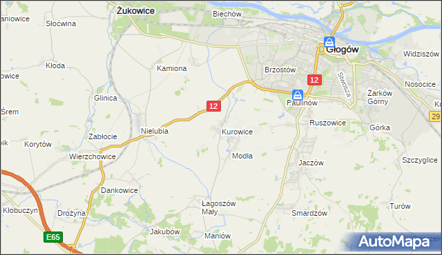 mapa Kurowice gmina Jerzmanowa, Kurowice gmina Jerzmanowa na mapie Targeo