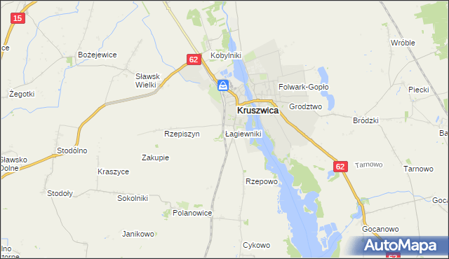 mapa Łagiewniki gmina Kruszwica, Łagiewniki gmina Kruszwica na mapie Targeo