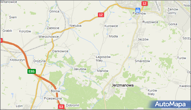 mapa Łagoszów Mały, Łagoszów Mały na mapie Targeo