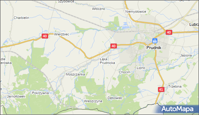 mapa Łąka Prudnicka, Łąka Prudnicka na mapie Targeo