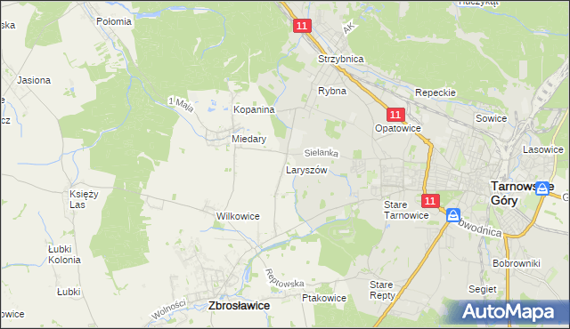 mapa Laryszów, Laryszów na mapie Targeo