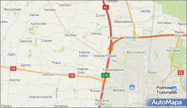 mapa Majków-Folwark, Majków-Folwark na mapie Targeo