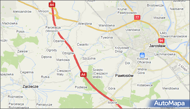 mapa Maleniska gmina Pawłosiów, Maleniska gmina Pawłosiów na mapie Targeo