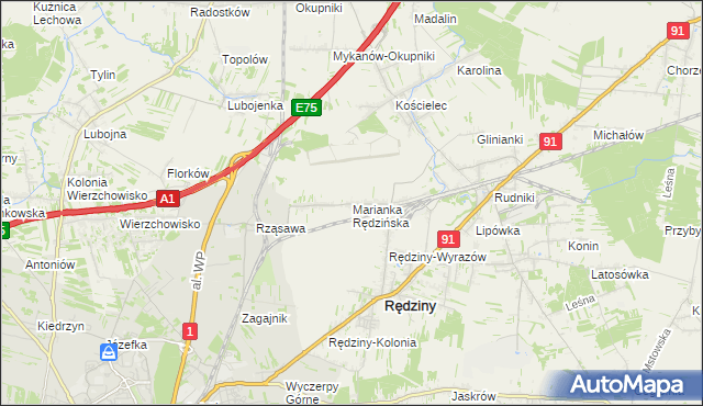 mapa Marianka Rędzińska, Marianka Rędzińska na mapie Targeo