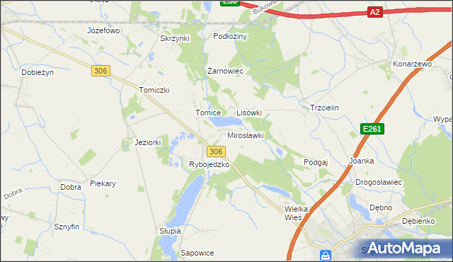 mapa Mirosławki, Mirosławki na mapie Targeo