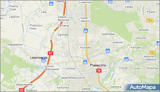 mapa Mysiadło, Mysiadło na mapie Targeo