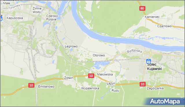 mapa Otorowo gmina Solec Kujawski, Otorowo gmina Solec Kujawski na mapie Targeo