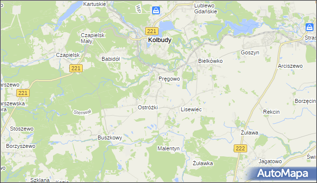 mapa Pręgowo Górne, Pręgowo Górne na mapie Targeo