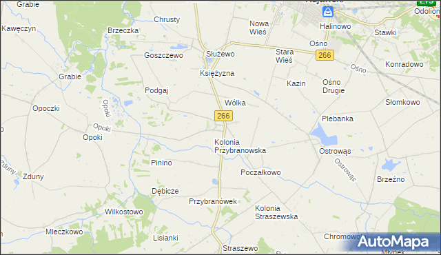 mapa Przybranowo, Przybranowo na mapie Targeo
