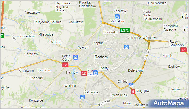 mapa Radomia, Radom na mapie Targeo