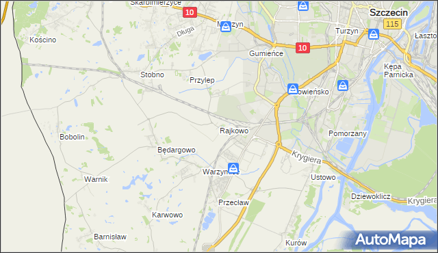 mapa Rajkowo, Rajkowo na mapie Targeo