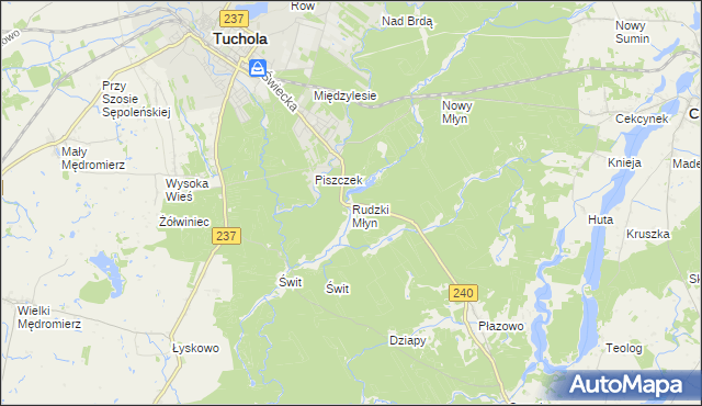 mapa Rudzki Młyn, Rudzki Młyn na mapie Targeo