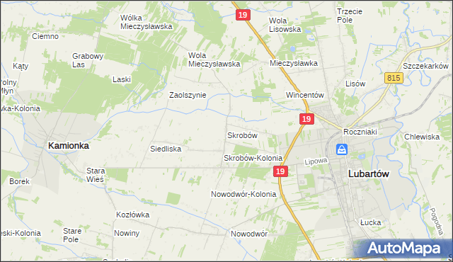 mapa Skrobów, Skrobów na mapie Targeo