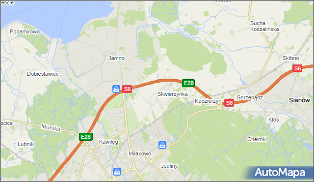 mapa Skwierzynka, Skwierzynka na mapie Targeo