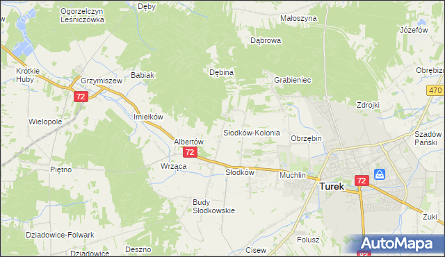 mapa Słodków-Kolonia, Słodków-Kolonia na mapie Targeo